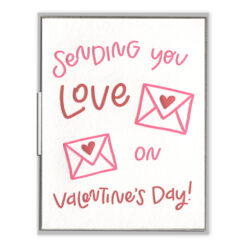 Love Letters Valentine Letterpress Greeting Card with Envelope