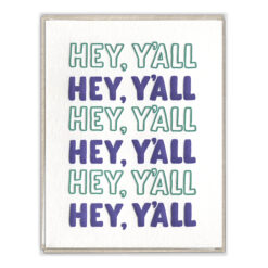 Hey, Y'all Repeat Letterpress Greeting Card Boxed Set of Six
