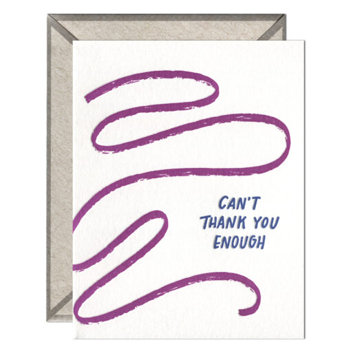 Can't Thank You Enough Wave Letterpress Greeting Card with Envelope