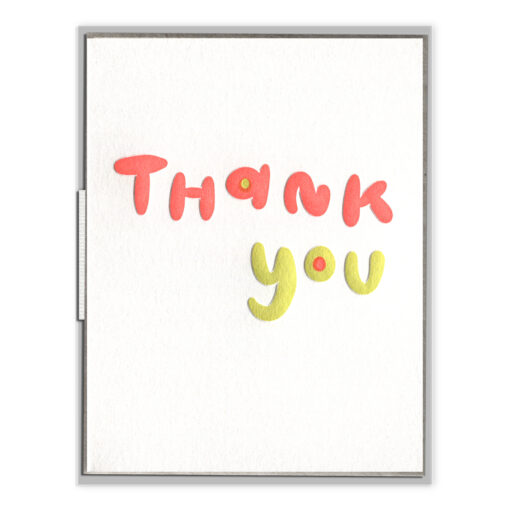 Thank You Bubble Letterpress Greeting Card with Envelope
