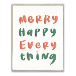 Merry Happy Everything Letterpress Greeting Card Boxed Set of Six