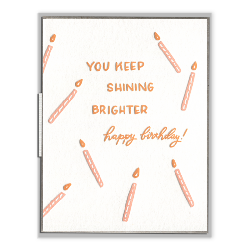 Shining Brighter Birthday Letterpress Greeting Card