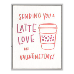 Latte Valentine Letterpress Greeting Card with Envelope