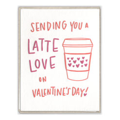 Latte Valentine Letterpress Greeting Card Boxed Set of Six