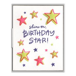 Birthday Star Letterpress Greeting Card
