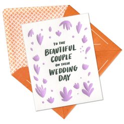 Beautiful Couple Wedding Day Letterpress Greeting Card with Envelope