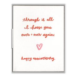 I Choose You Letterpress Greeting Card