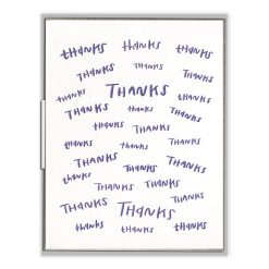 Many Thanks Letterpress Greeting Card with Envelope