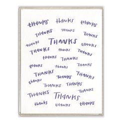 Many Thanks Letterpress Greeting Card Boxed Set of Six