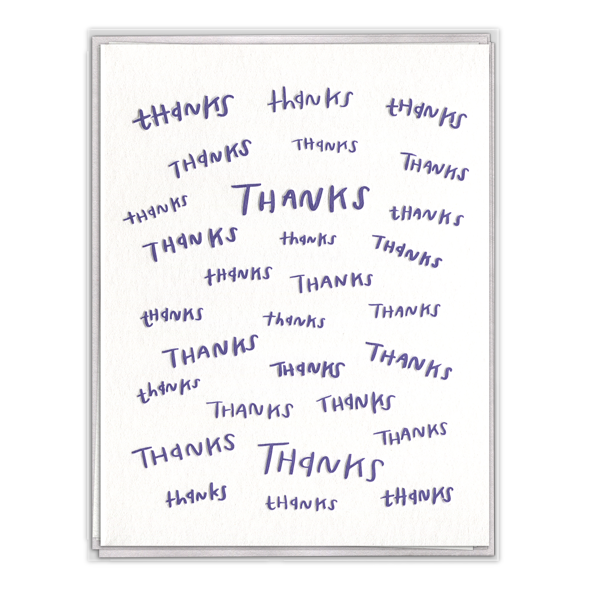 Many Thanks Letterpress Greeting Card Boxed Set of Six