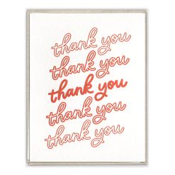 Iconic Thank You Letterpress Greeting Card Boxed Set of Six