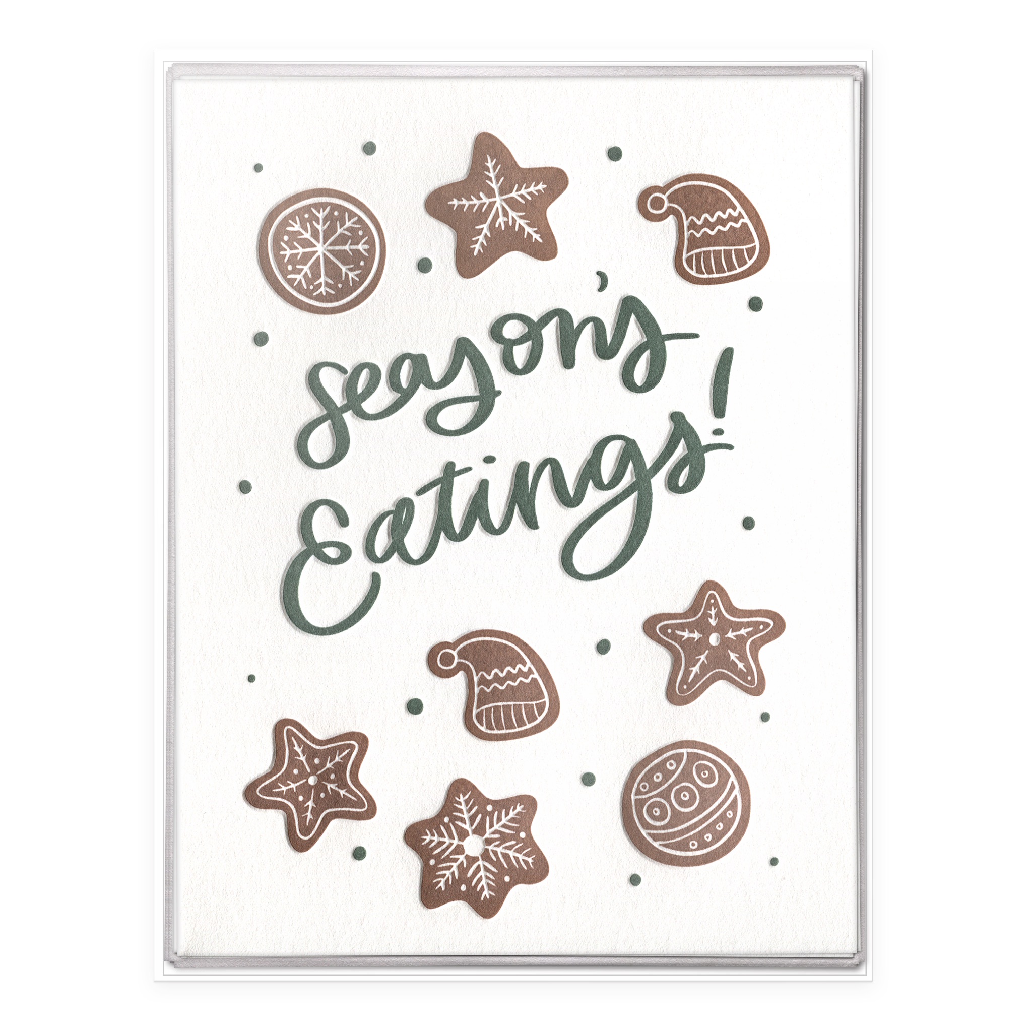 Season's Eatings Letterpress Greeting Card Boxed Set of Six