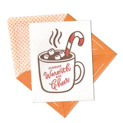 Mug of Warmth and Cheer Letterpress Greeting Card with Envelope