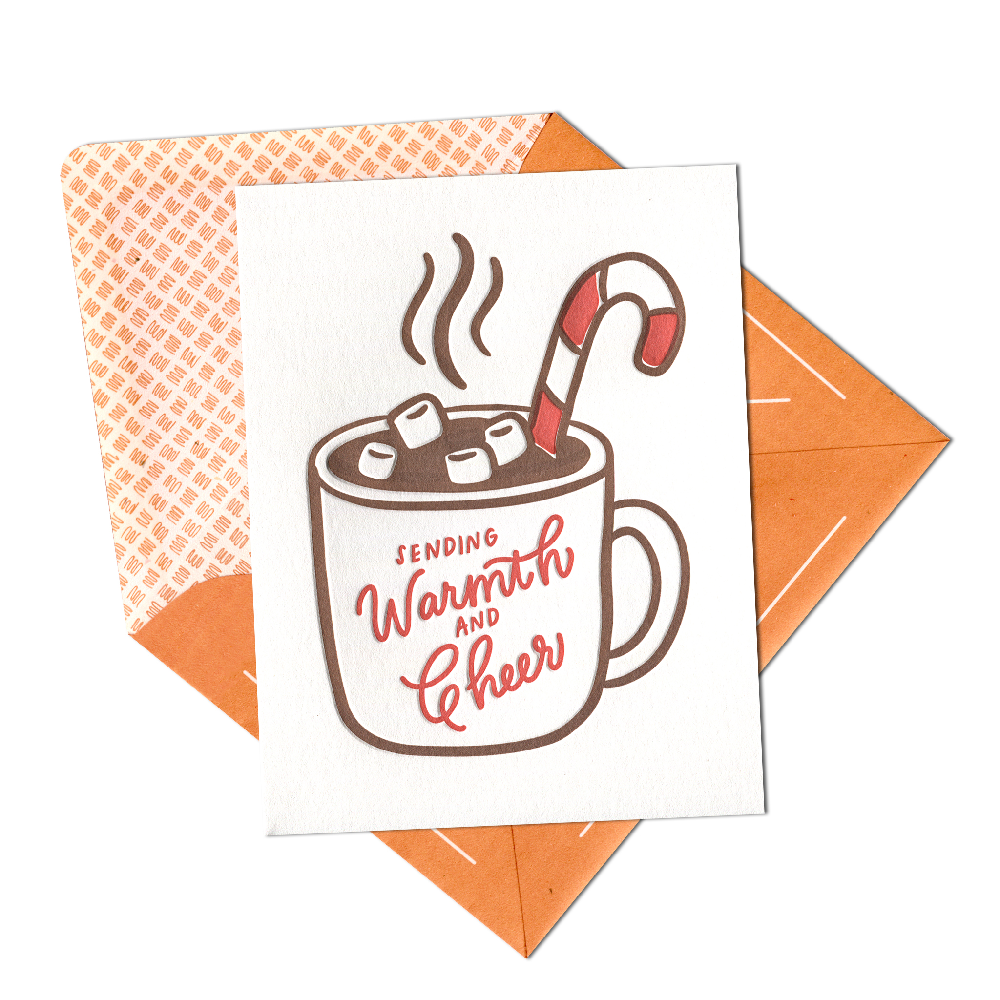Mug of Warmth and Cheer Letterpress Greeting Card with Envelope