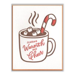 Mug of Warmth and Cheer Letterpress Greeting Card with Envelope