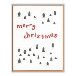 Modern Merry Christmas Letterpress Greeting Card with Envelope