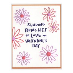 Bunches of Love Valentine Letterpress Greeting Card with Envelope