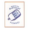 Birthday Fishes Letterpress Greeting Card
