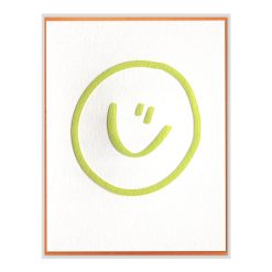 Smiley Face Letterpress Greeting Card with Envelope
