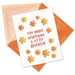 A Little Brighter Letterpress Greeting Card with Envelope