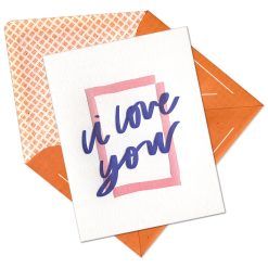 I Love You Letterpress Greeting Card with Envelope