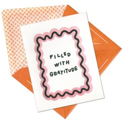 Filled with Gratitude Letterpress Greeting Card with Envelope