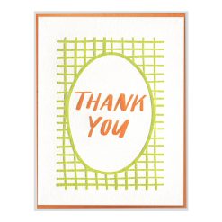 Thank You Grid Letterpress Greeting Card with Envelope