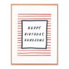 Handsome Birthday Stripes Letterpress Greeting Card