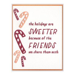 Friends Holiday Letterpress Greeting Card with Envelope
