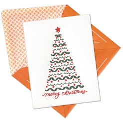 Christmas Tree Letterpress Greeting Card with Envelope
