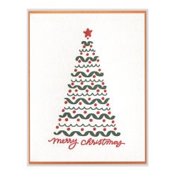 Christmas Tree Letterpress Greeting Card with Envelope