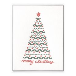 Christmas Tree Letterpress Greeting Card Boxed Set of Six