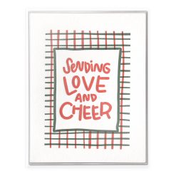 Love and Cheer Plaid Letterpress Greeting Card Boxed Set of Six